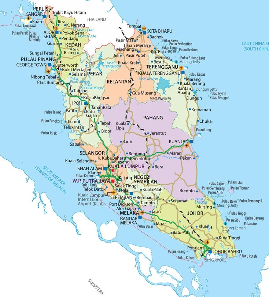 penisular malasíu kort