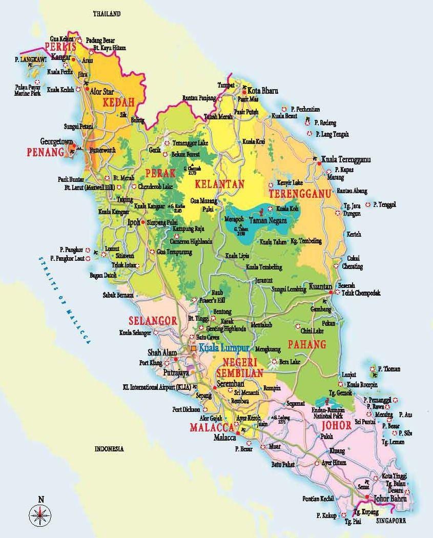 kort af west malasíu
