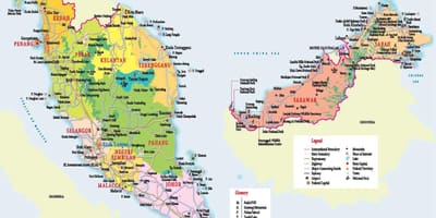 Malasíu ferðamaður staðir kort