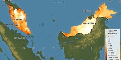 Malasíu íbúafjölda kort