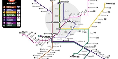 Kort af malasíu samgöngur